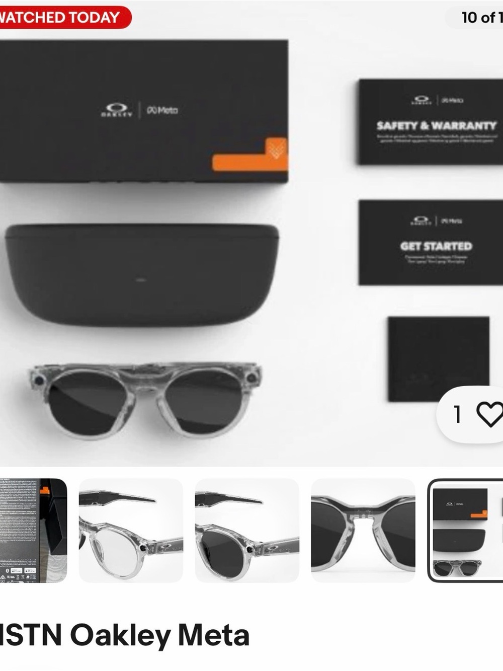 Oakley Meta Smart Glasses - Clear Frame with Black Lenses